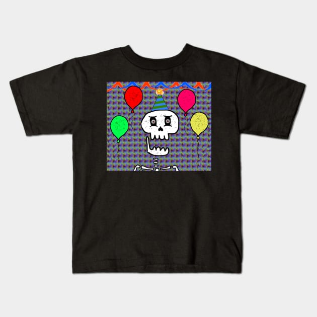 Skeleton Birthday Kids T-Shirt by mushriah333